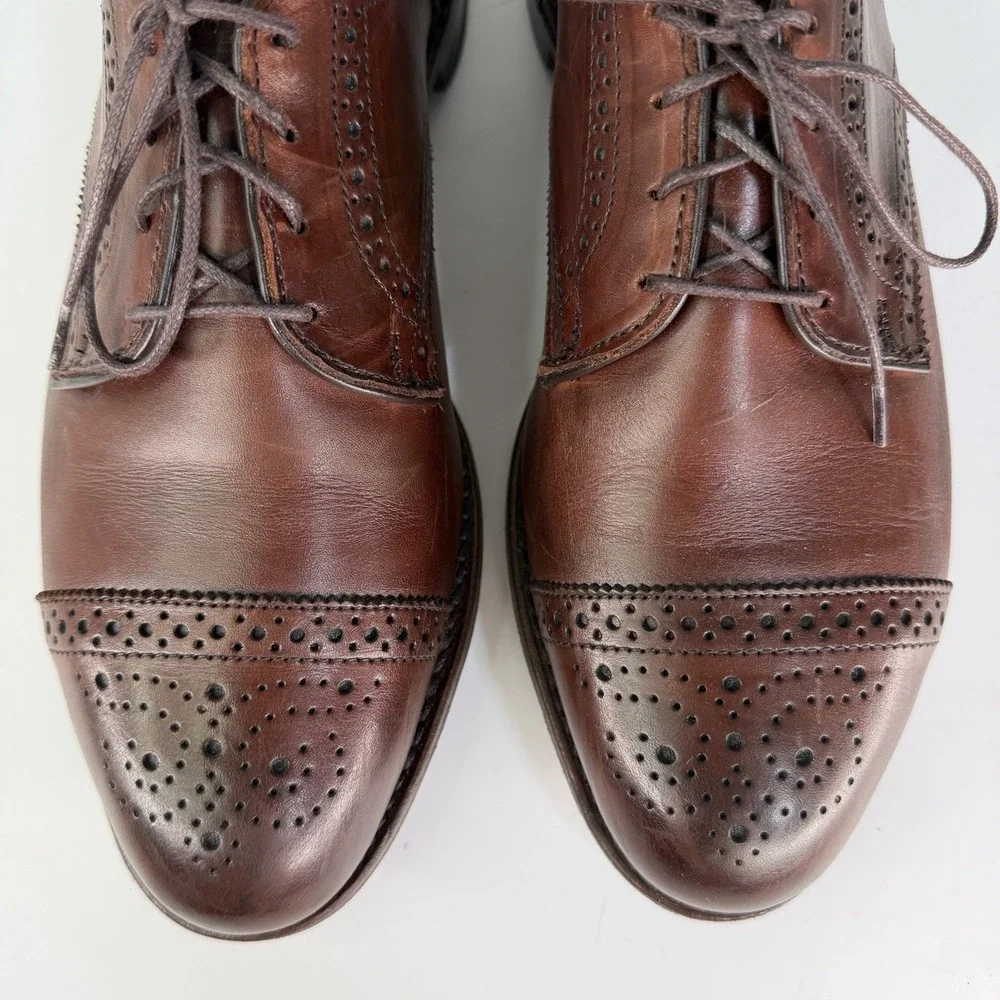 Allen Edmonds 6th Avenue Dress Shoes 10.5 D Chili Ox Blood Cap Toe Brogue 2026